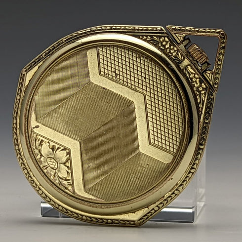 Vintage Swiss HELVETIA gold-plated case pocket watch works well